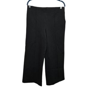 Rafaella Wide Leg Elastic Waist Crop Pants Sz Medium Black